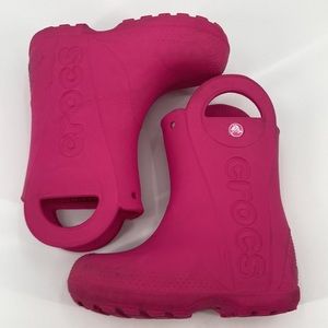 Crocs Candy Pink Handle It Rain Boots Pink Size 10c 12803
